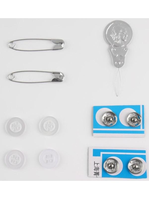 Швейный набор, 46 предметов, в сумочке ПВХ, 7,5 × 7,5 × 16,5 см,цвет МИКС