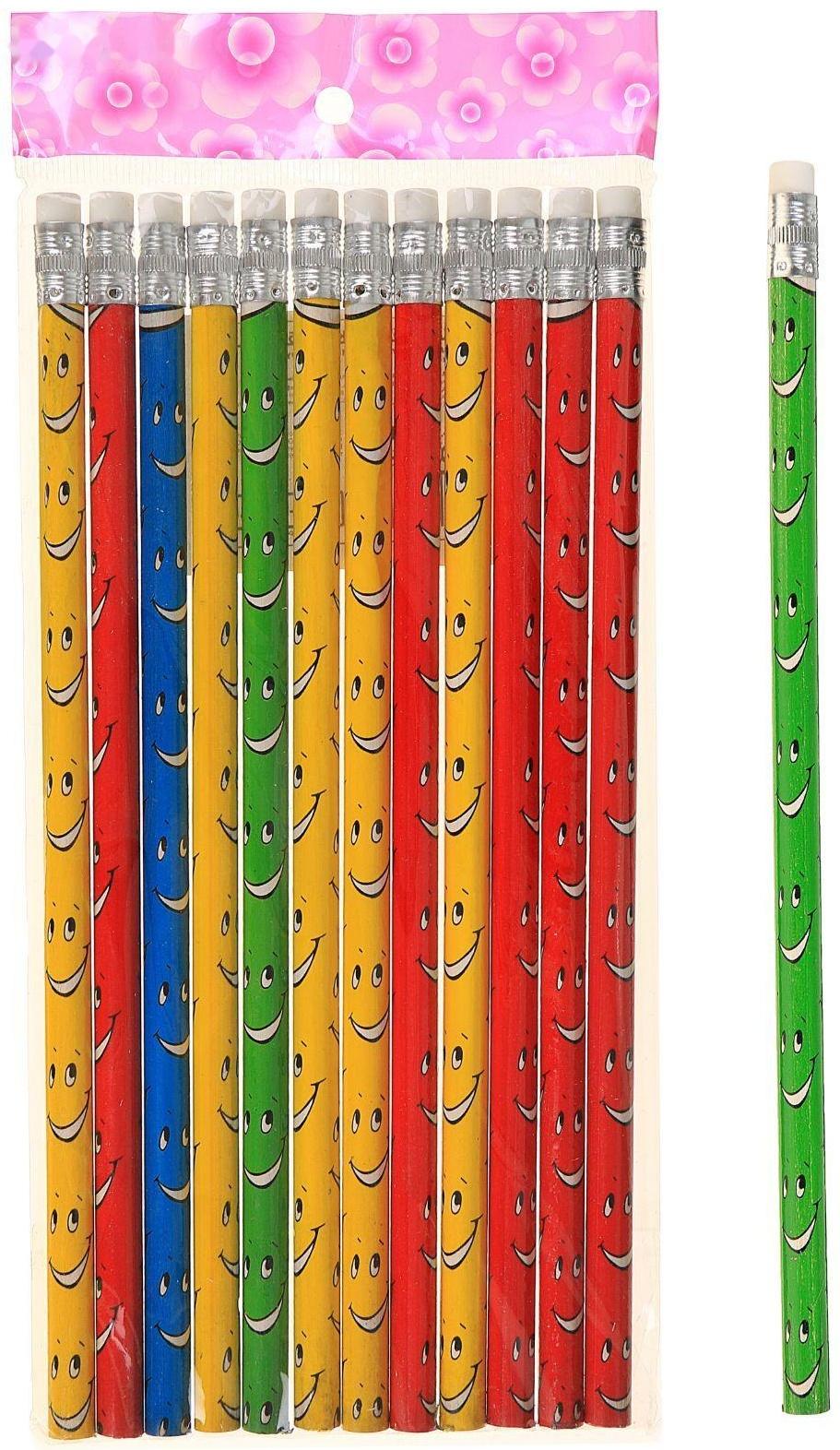 Карандаш чернографитный с ластиком 