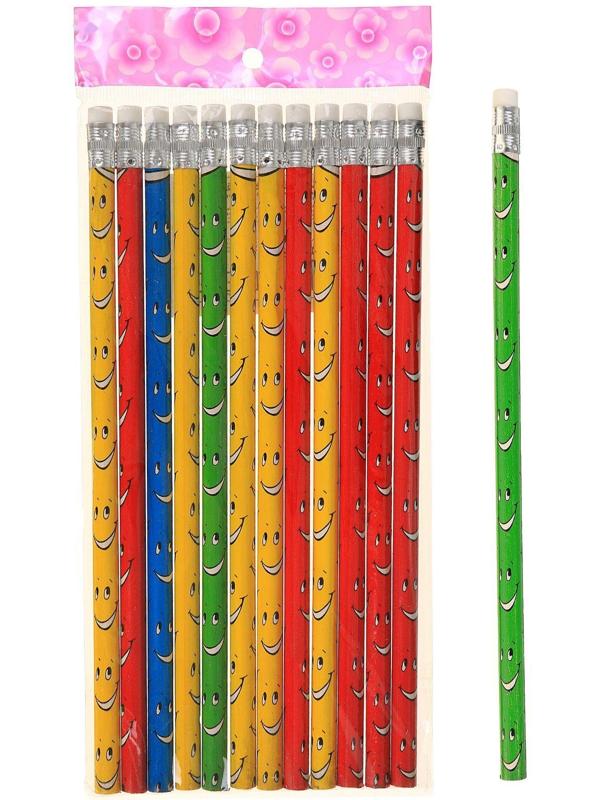 Карандаш чернографитный с ластиком 