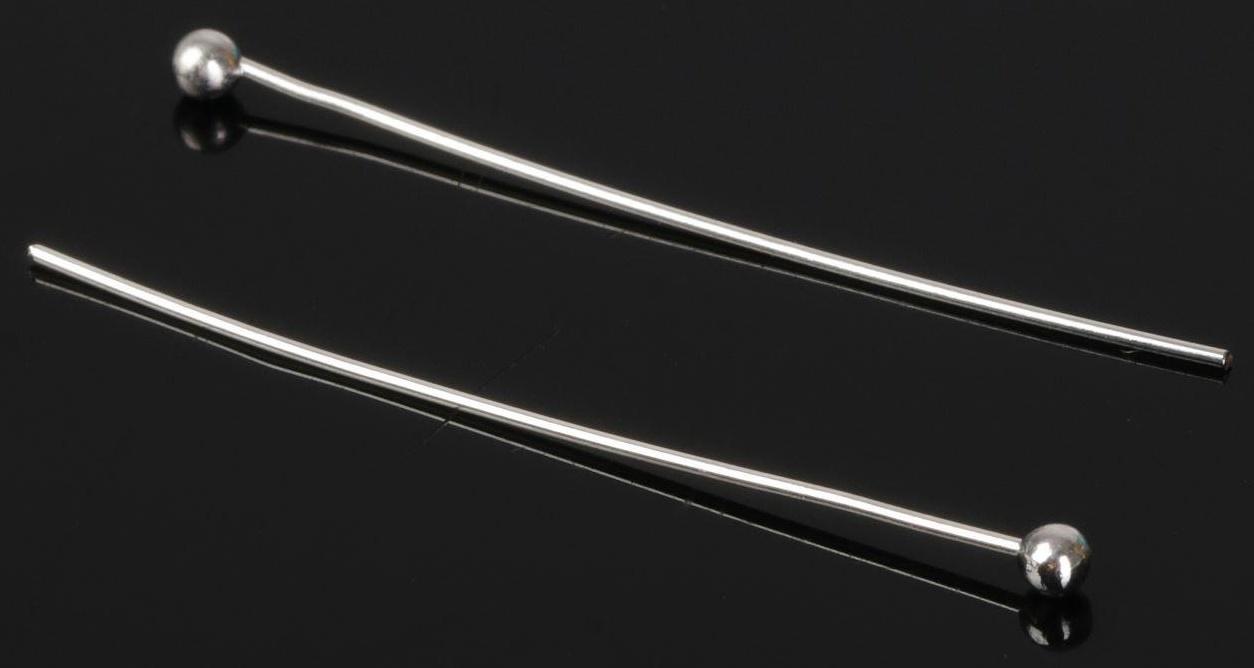 Штифт с шариком СМ-1103-13, 3 см, 50 гр (±708 шт), цвет серебро