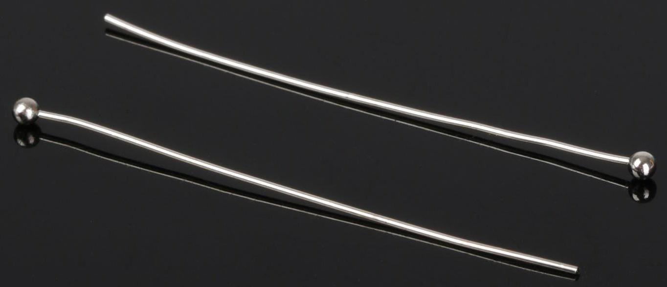 Штифт с шариком СМ-1103-11, 4 см, 50 гр (±557 шт), цвет серебро