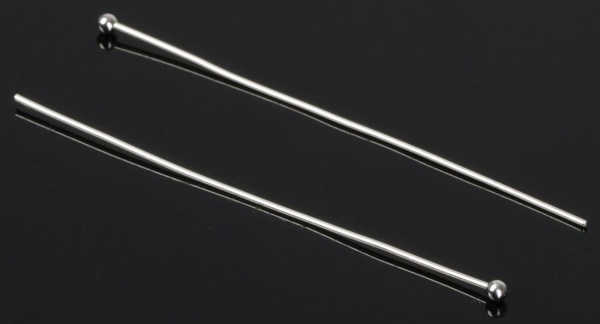 Штифт с шариком СМ-1103-10, 5 см, 50 гр (±465 шт), цвет серебро