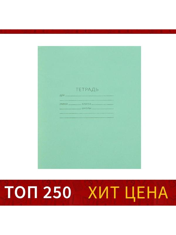 Тетрадь школьная 12 листов в косую линейку «Зелёная обложка», А5 / 200 шт.