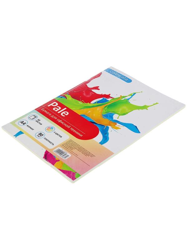 Бумага цветная А4, 50 листов Calligrata Пастель, 5 цветов, 80 г/м²