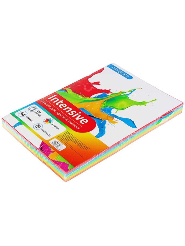 Бумага цветная А4, 250 листов Calligrata Интенсив, 5 цветов, 80 г/м²
