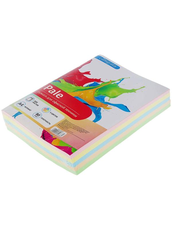 Бумага цветная А4, 500 листов Calligrata Пастель, 5 цветов, 80 г/м²