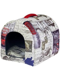 Домик-тоннель с ручкой, 35 х 28 х 28 см, мебельная ткань, микс расцветок