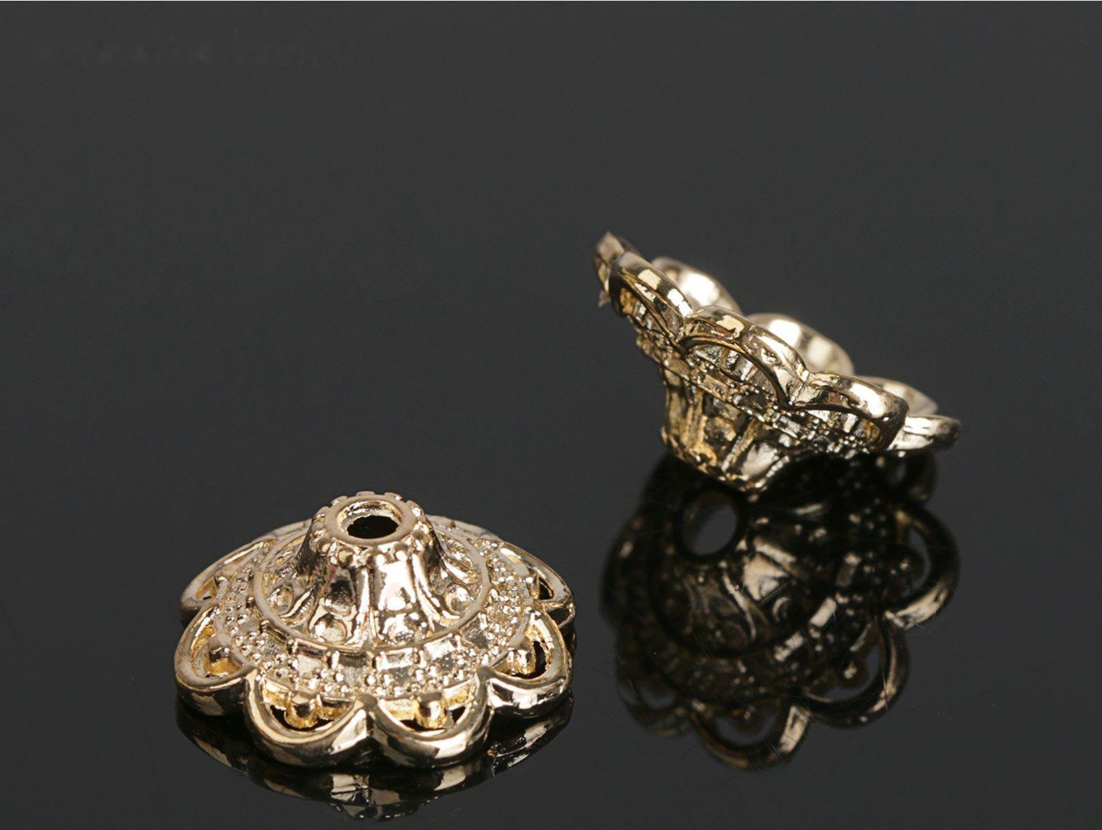 Шапочки для бусин (набор 10шт), 6 х 13,5 мм, цвет золото