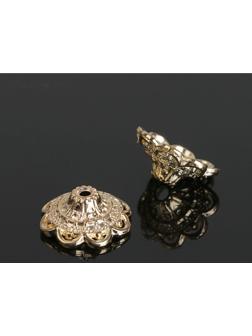 Шапочки для бусин (набор 10шт), 6 х 13,5 мм, цвет золото