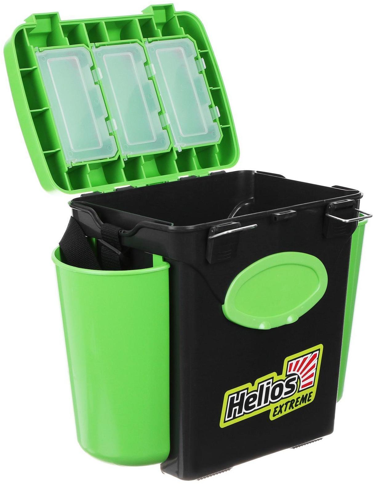 Ящик зимний Helios FishBox 10 л, односекционный, цвет зелёный