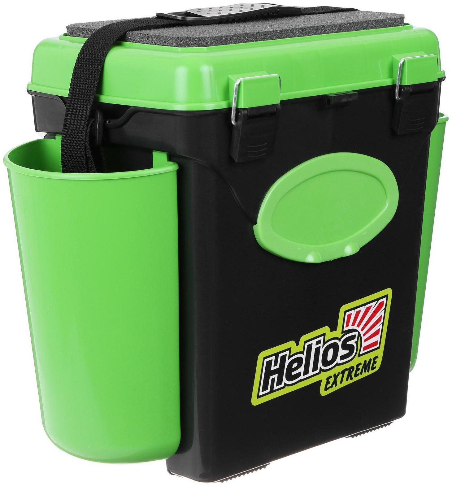 Ящик зимний Helios FishBox 10 л, односекционный, цвет зелёный