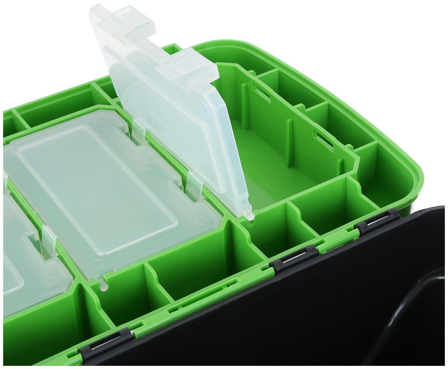 Ящик зимний Helios FishBox 10 л, односекционный, цвет зелёный