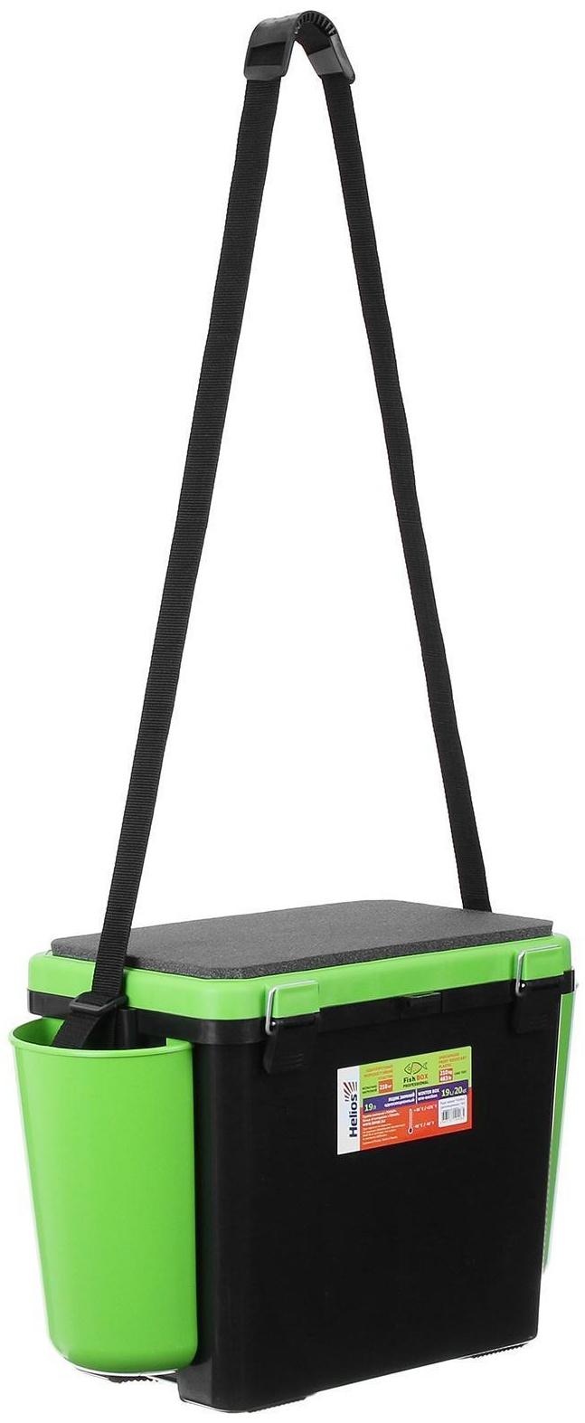 Ящик зимний Helios FishBox 19 л, односекционный, цвет зелёный