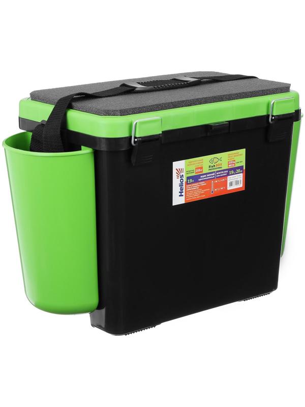 Ящик зимний Helios FishBox 19 л, односекционный, цвет зелёный