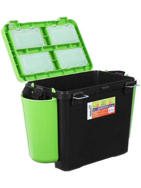 Ящик зимний Helios FishBox 19 л, односекционный, цвет зелёный