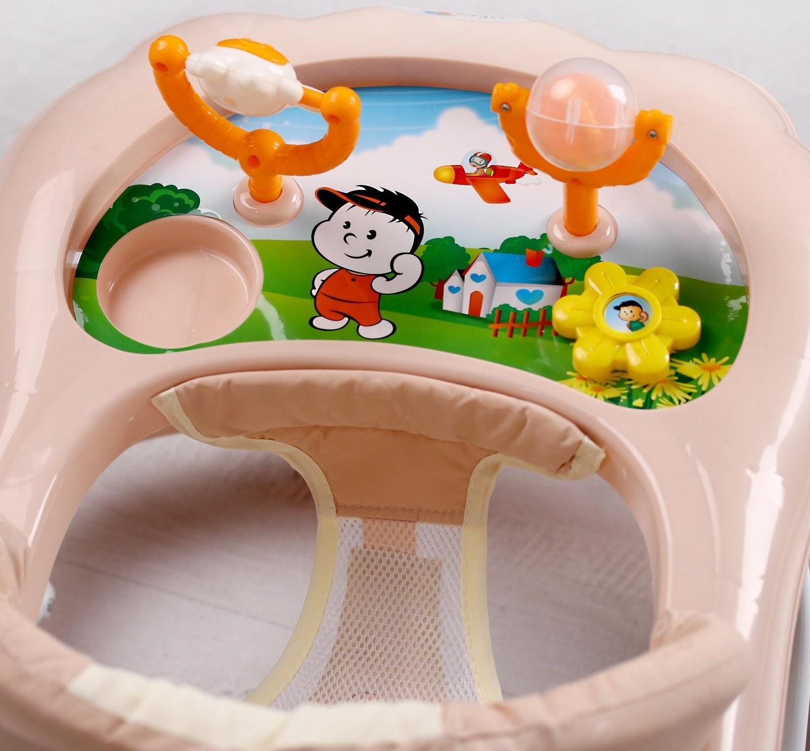 Ходунки «Верный друг», 7 колес, муз. игрушки, бежевый