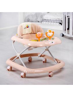 Ходунки «Верный друг», 7 колес, муз. игрушки, бежевый