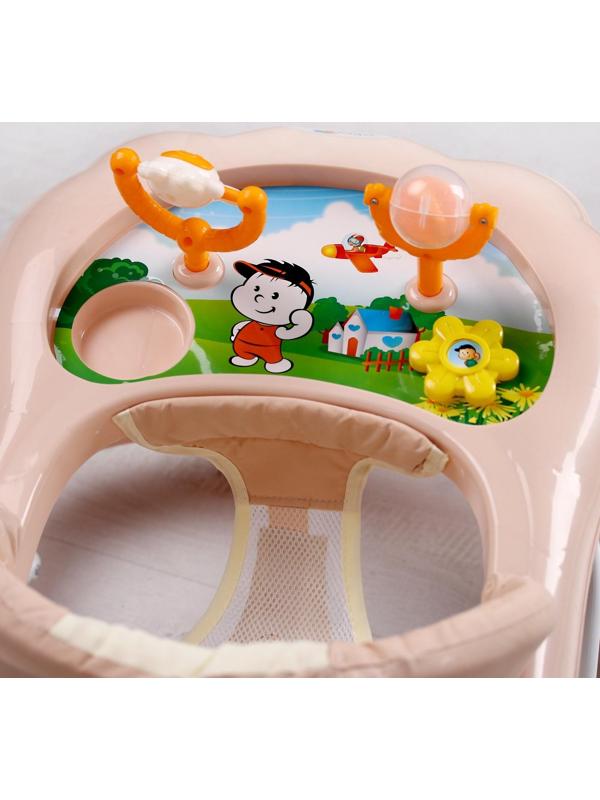 Ходунки «Верный друг», 7 колес, муз. игрушки, бежевый