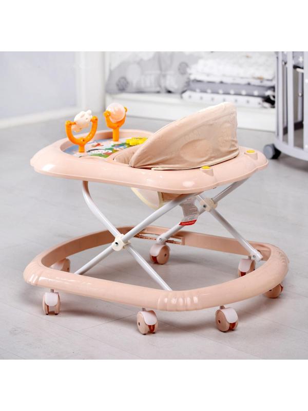 Ходунки «Верный друг», 7 колес, муз. игрушки, бежевый