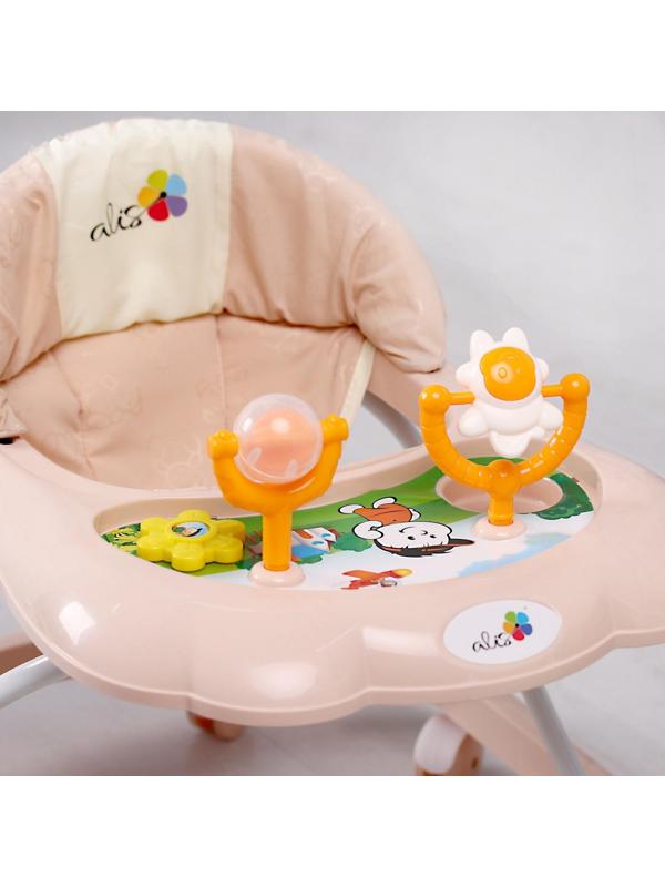 Ходунки «Верный друг», 7 колес, муз. игрушки, бежевый