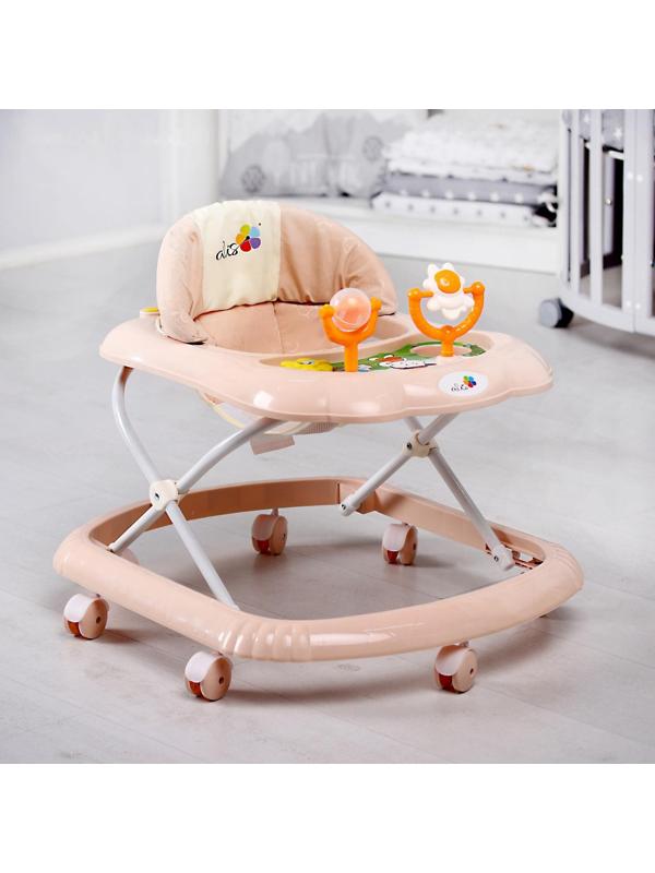 Ходунки «Верный друг», 7 колес, муз. игрушки, бежевый