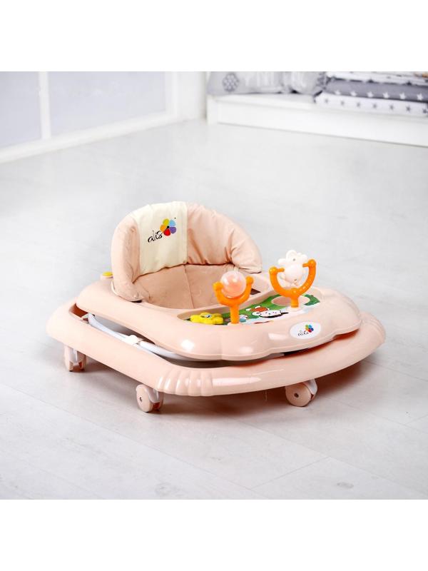 Ходунки «Верный друг», 7 колес, муз. игрушки, бежевый