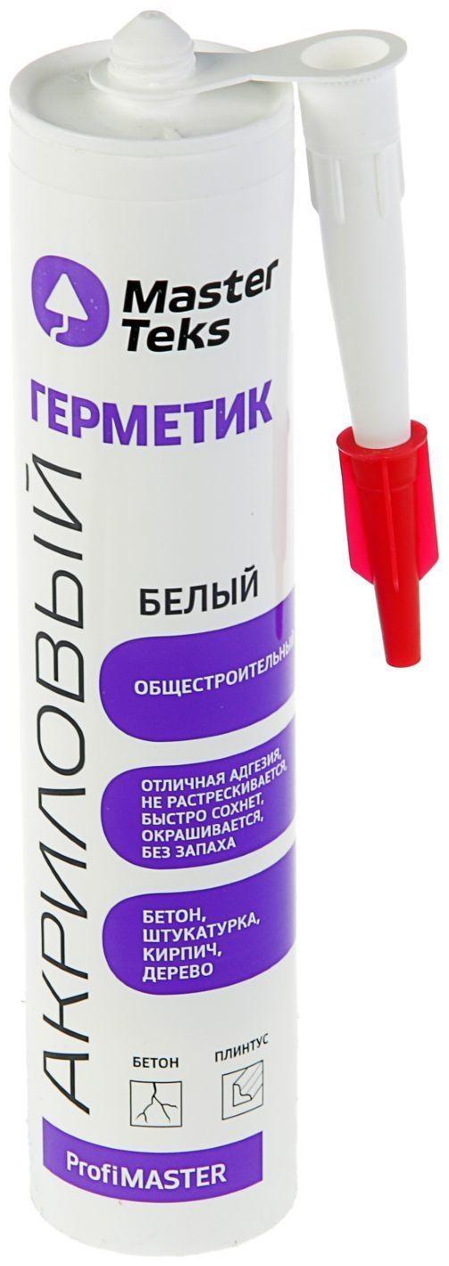 Герметик акриловый MasterTeks Profmaster, общестроительный, 290 мл, белый