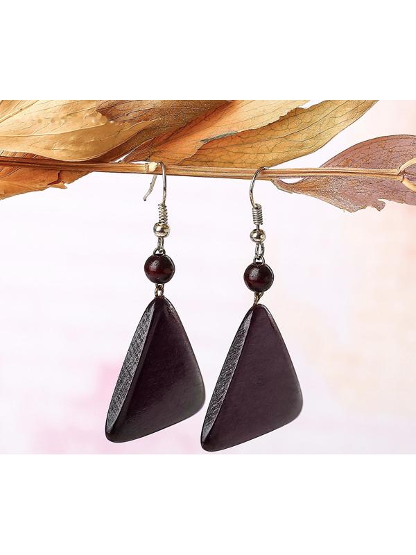 Серьги ручная работа, деревянные 