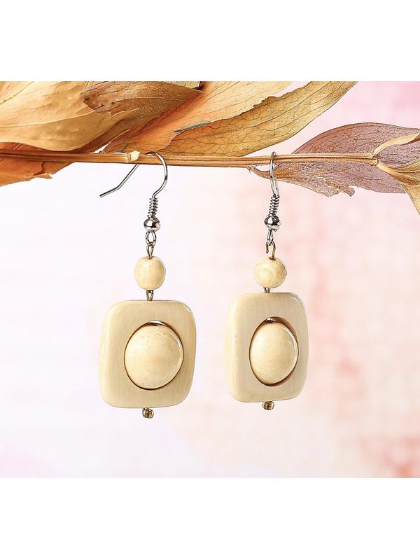 Серьги ручная работа, деревянные 