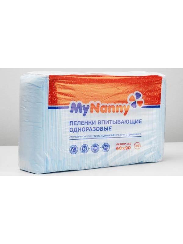 Одноразовые впитывающие пеленки My Nanny, 60 x 90 см, 30 шт.