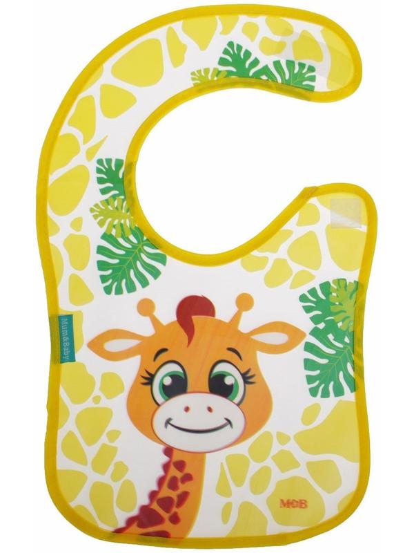 Нагрудник для кормления «Жирафик Лило» непромокаемый на липучке, с карманом