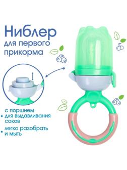 Ниблер для прикорма «Яблоко», с силиконовой сеточкой, цвет зелёный