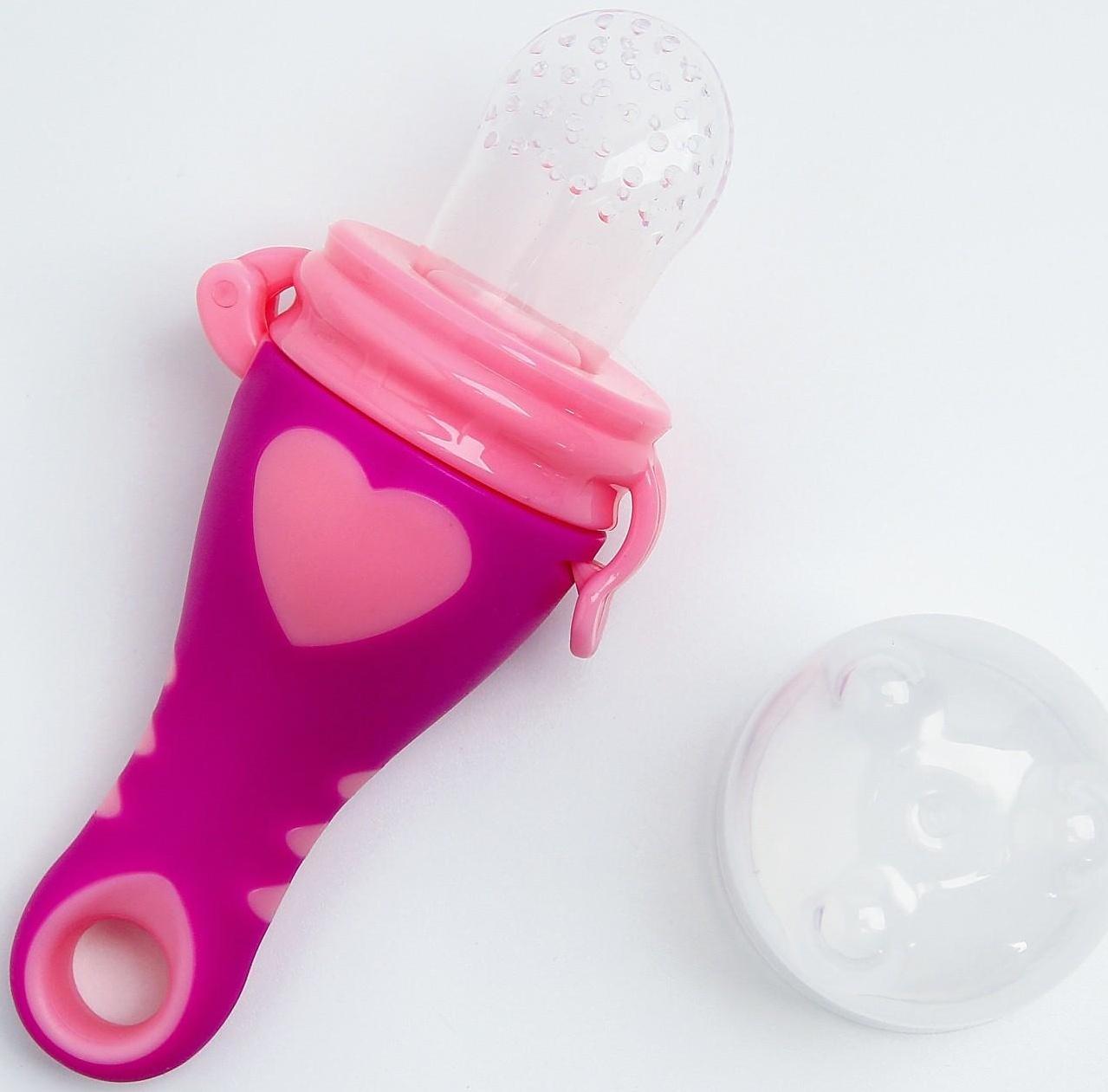 Ниблер для прикорма, с силиконовой сеточкой «Сердечко», цвет МИКС