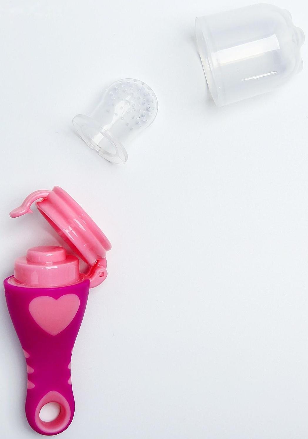 Ниблер для прикорма, с силиконовой сеточкой «Сердечко», цвет МИКС