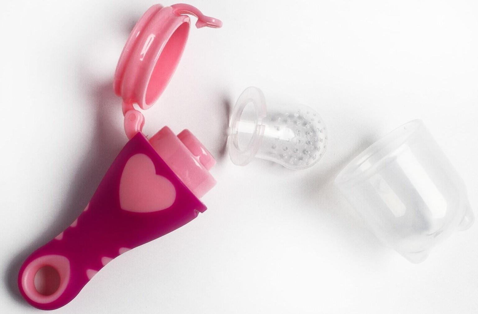 Ниблер для прикорма, с силиконовой сеточкой «Сердечко», цвет розовый