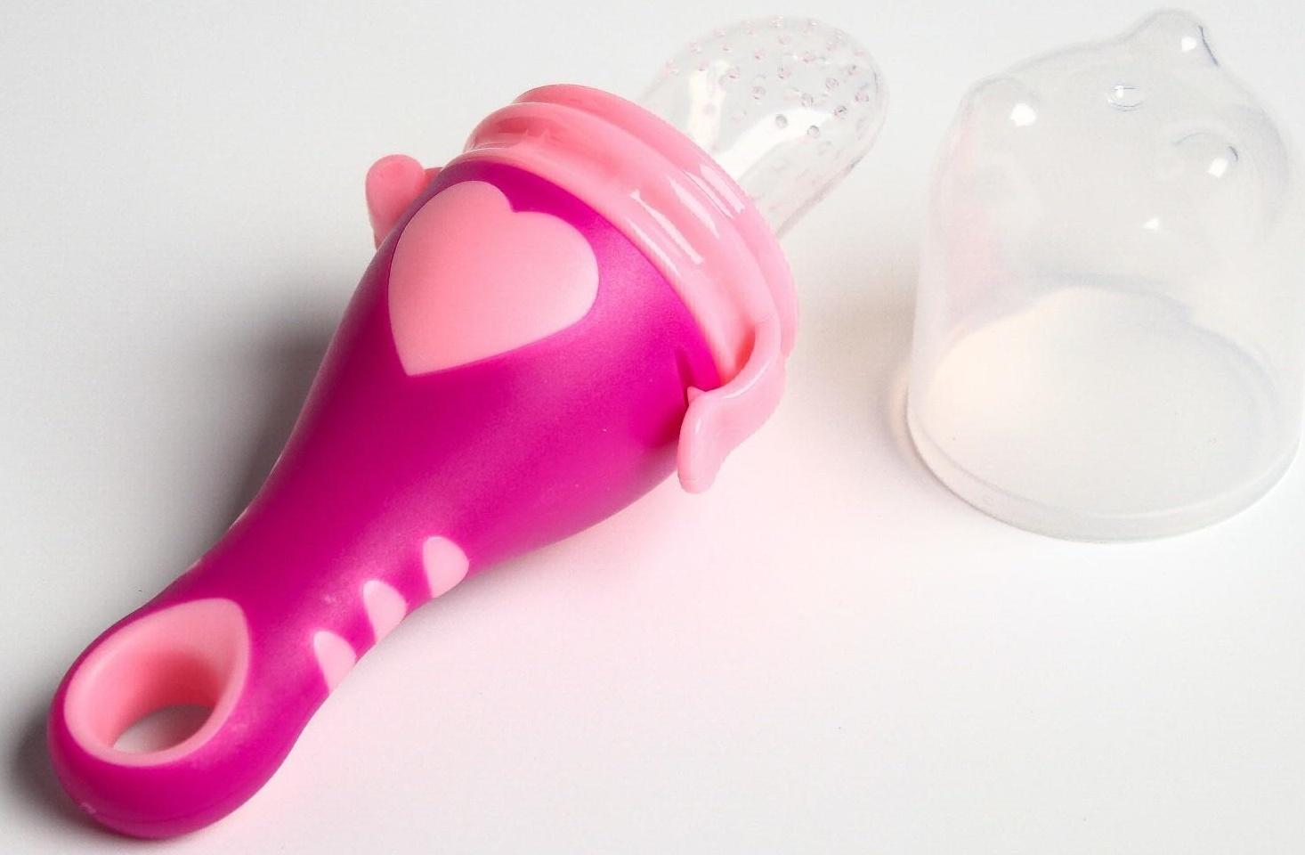 Ниблер для прикорма, с силиконовой сеточкой «Сердечко», цвет розовый