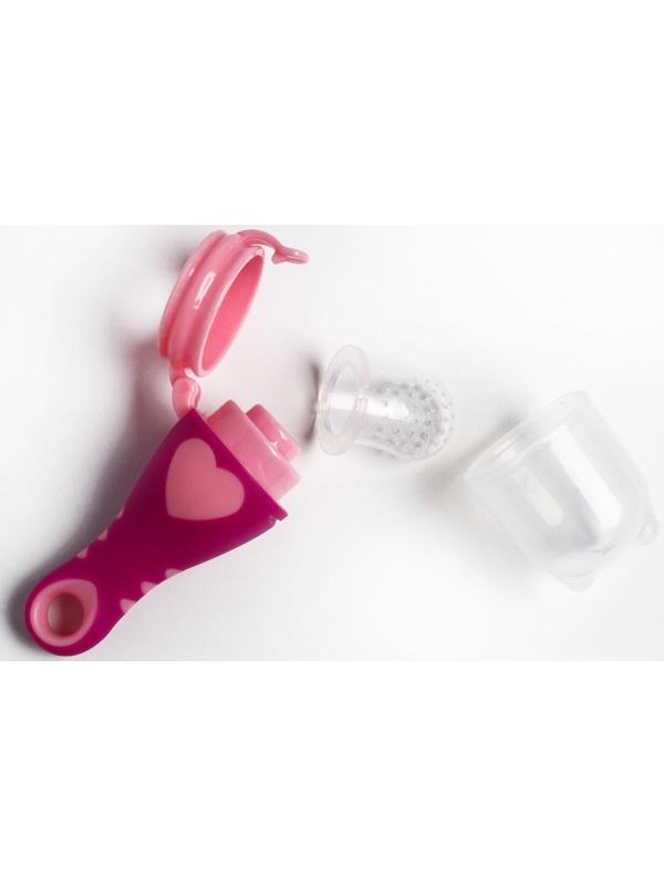 Ниблер для прикорма, с силиконовой сеточкой «Сердечко», цвет розовый