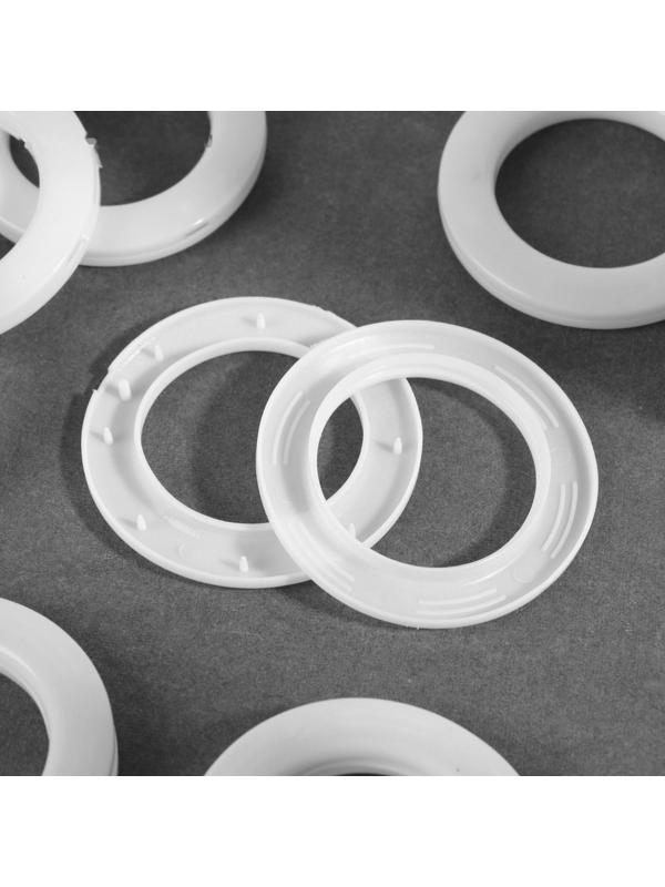 Люверсы для штор, d = 4/6,5 см, 10 шт, цвет белый