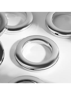 Люверсы для штор, d = 4,3/6,5 см, 10 шт, цвет серебряный