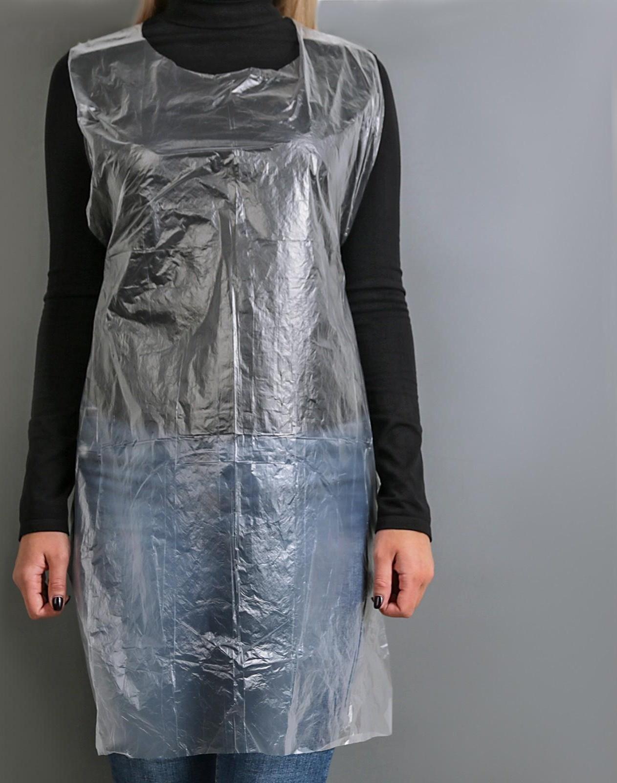 Фартуки полиэтиленовые одноразовые ПНД, 108×70 см, плотность 19-21 мкм, 100 шт/уп