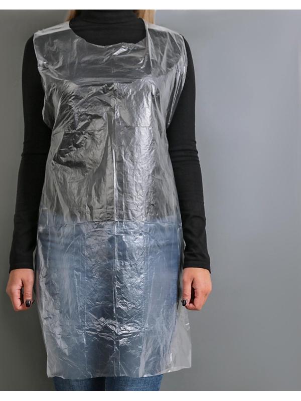 Фартуки полиэтиленовые одноразовые ПНД, 108×70 см, плотность 19-21 мкм, 100 шт/уп