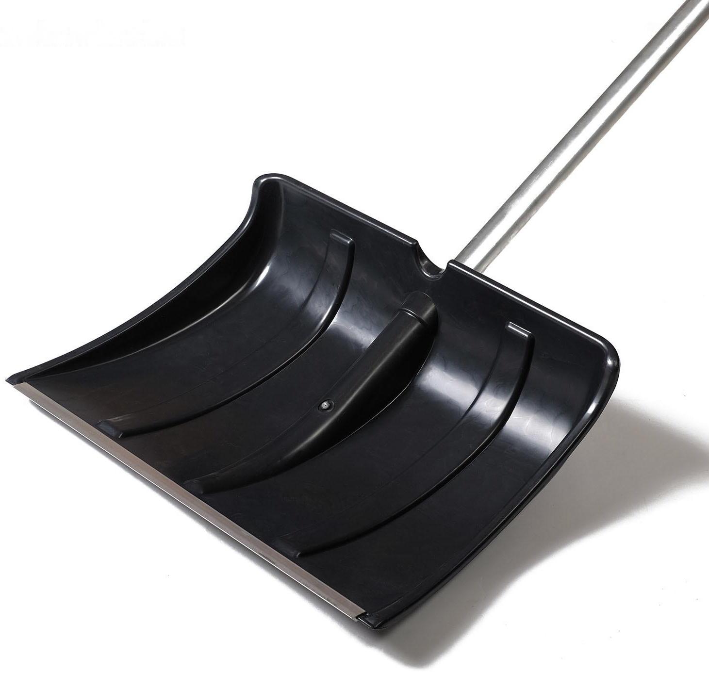 Лопата пластиковая, 365 × 480 мм, с алюминиевой планкой, алюминиевый черенок, «Снеговик»