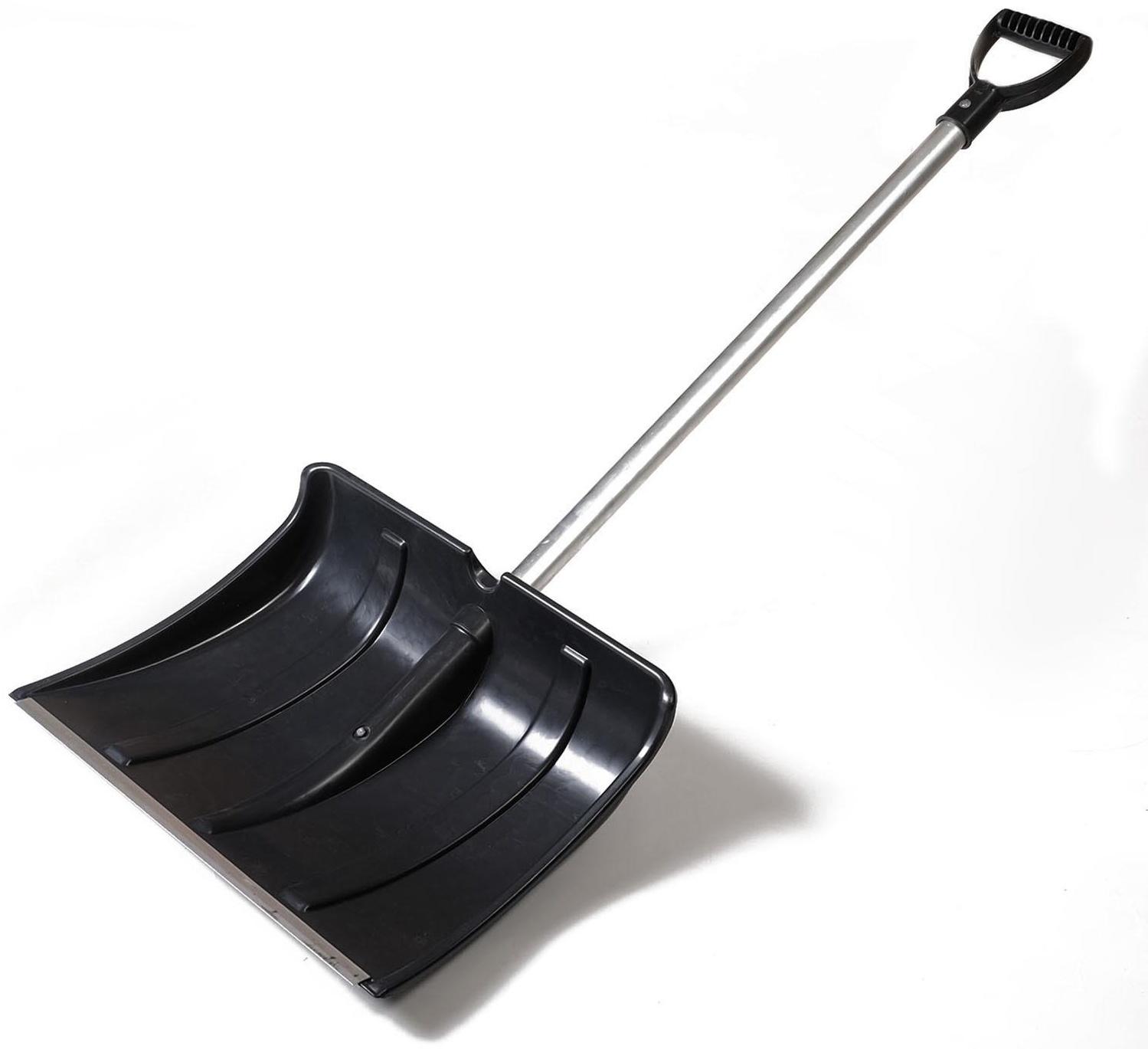 Лопата пластиковая, 365 × 480 мм, с алюминиевой планкой, алюминиевый черенок, «Снеговик»