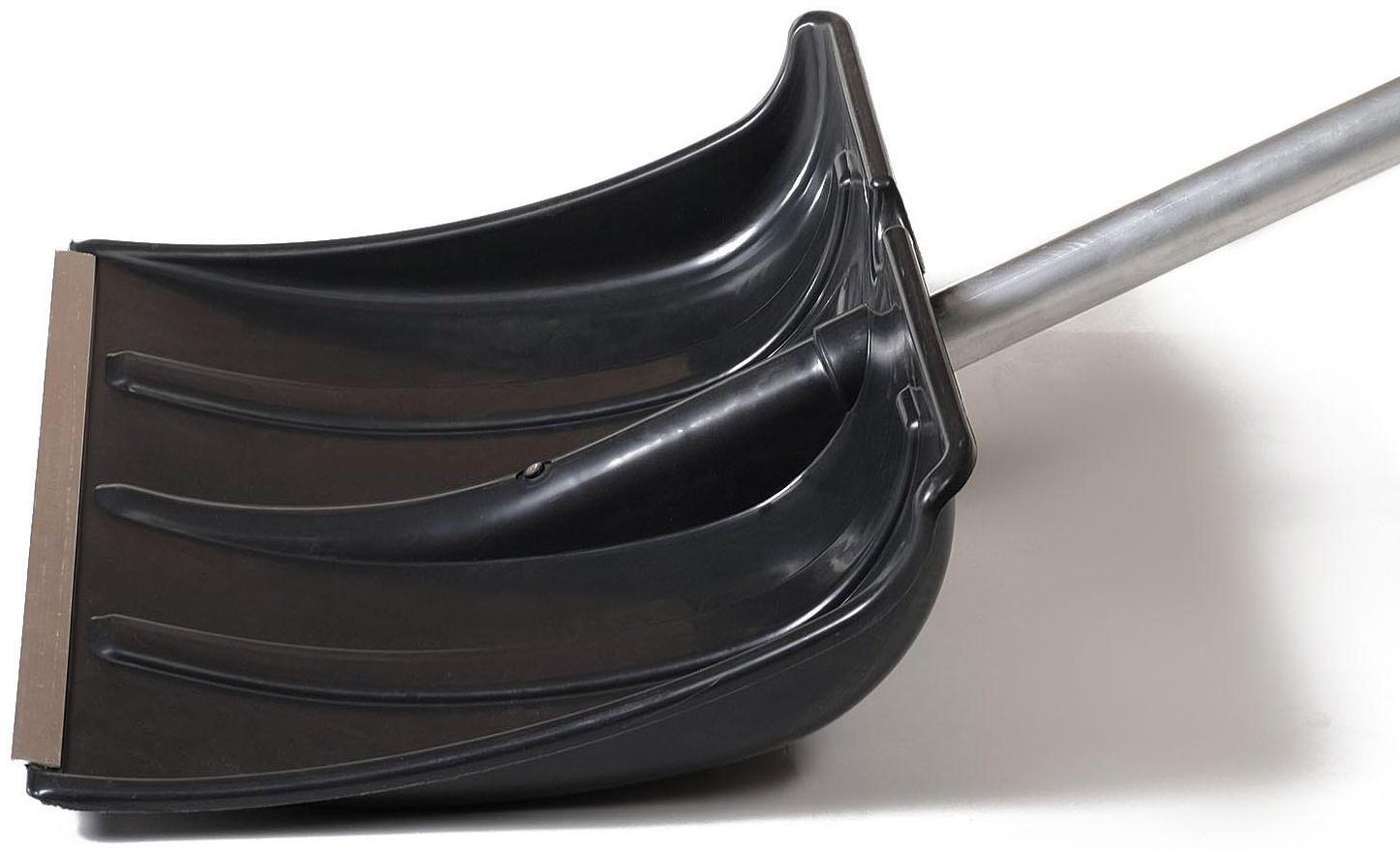 Лопата пластиковая, 365 × 480 мм, с алюминиевой планкой, алюминиевый черенок, «Снеговик»