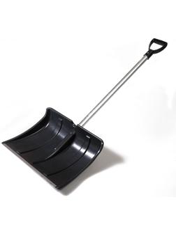 Лопата пластиковая, 365 × 480 мм, с алюминиевой планкой, алюминиевый черенок, «Снеговик»