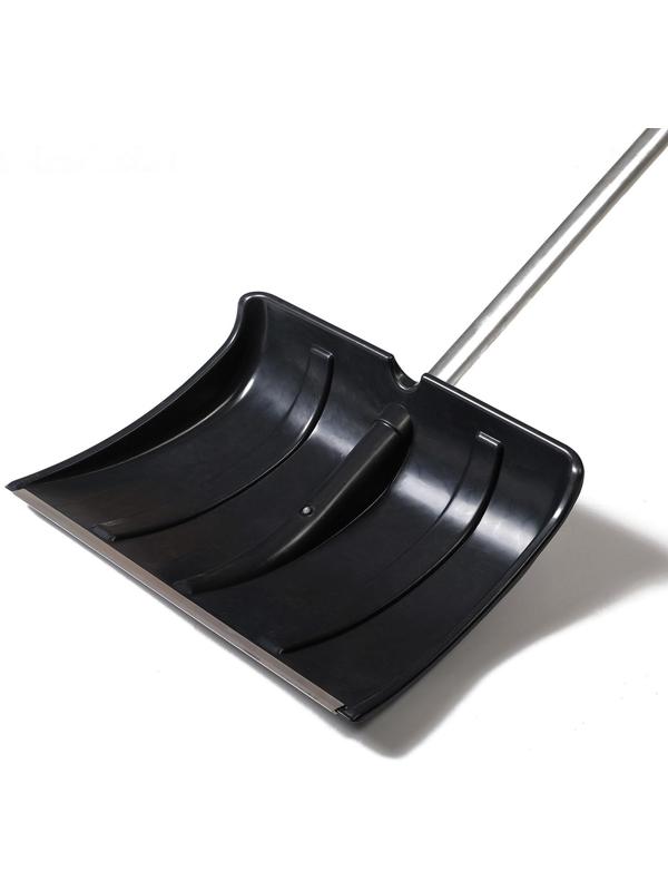 Лопата пластиковая, 365 × 480 мм, с алюминиевой планкой, алюминиевый черенок, «Снеговик»