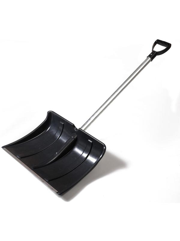 Лопата пластиковая, 365 × 480 мм, с алюминиевой планкой, алюминиевый черенок, «Снеговик»