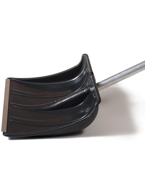 Лопата пластиковая, 365 × 480 мм, с алюминиевой планкой, алюминиевый черенок, «Снеговик»