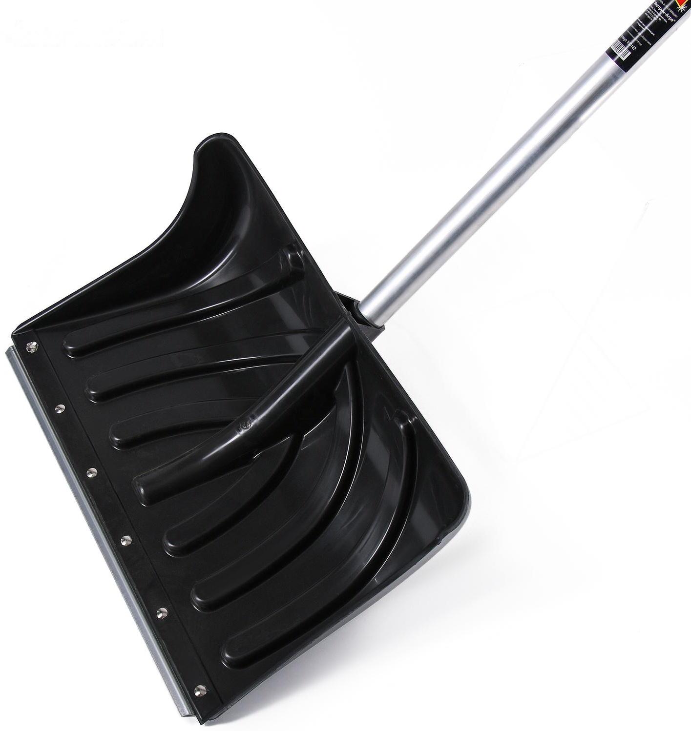 Лопата пластиковая, ковш 505 × 340 мм, с оцинкованной планкой, алюминиевый черенок, «Буран»