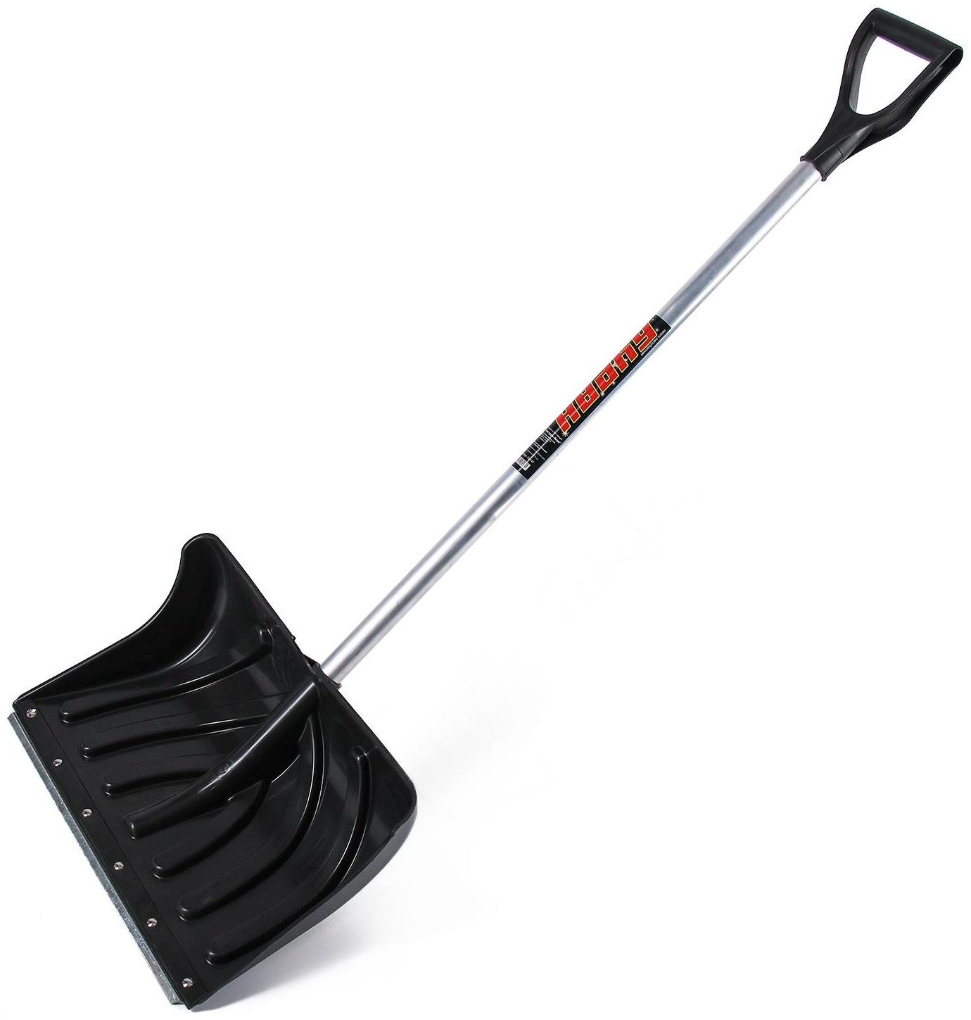 Лопата пластиковая, ковш 505 × 340 мм, с оцинкованной планкой, алюминиевый черенок, «Буран»